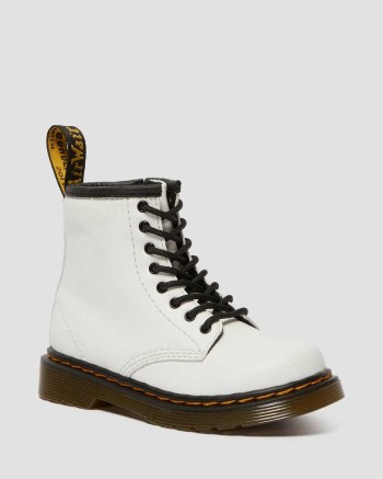 Dr Martens Toddler 1460 Leather Šnurovacie Čižmy Detske Biele | 3746-ECLBK